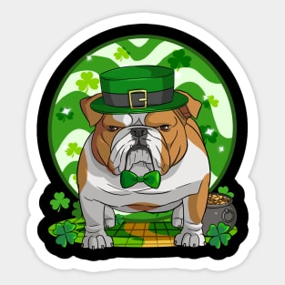 English Bulldog Dog St Patricks Day Irish Leprechaun Sticker